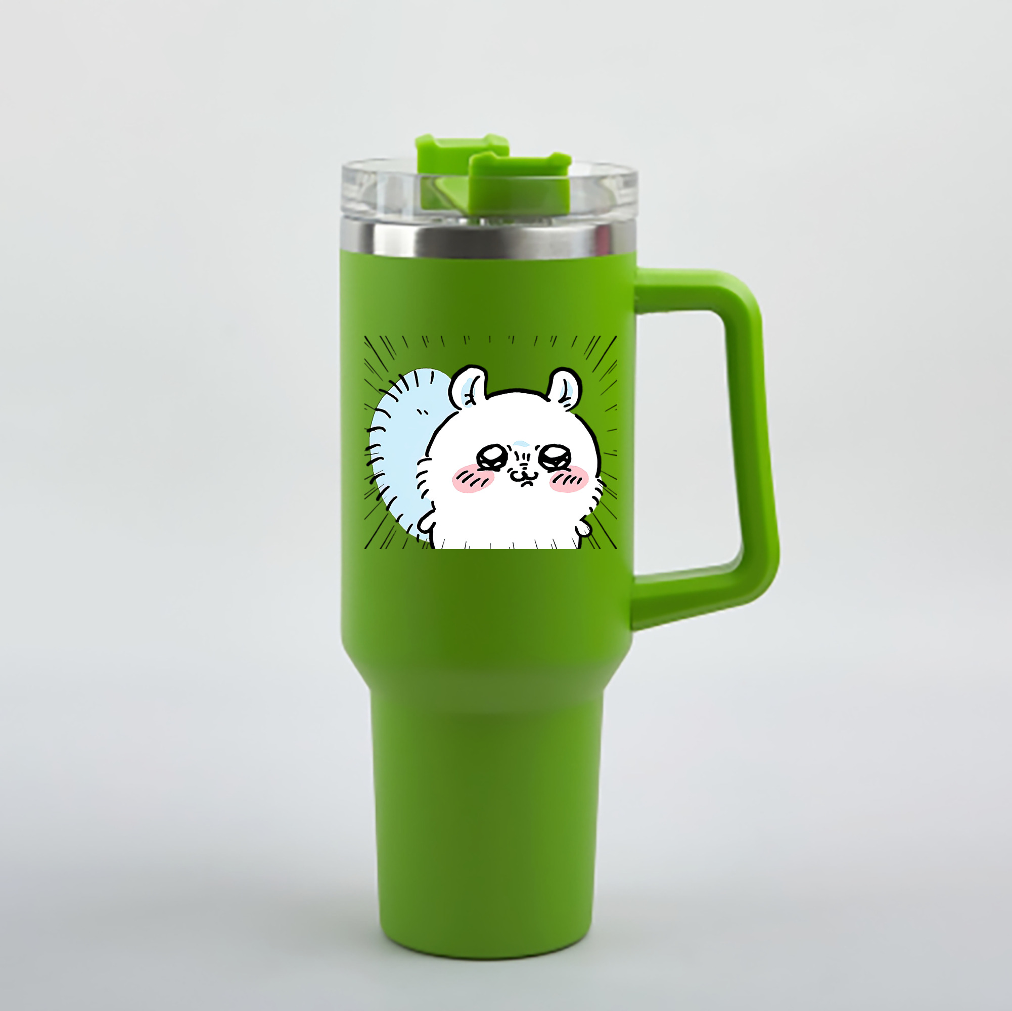 （画像用） ちいかわ モモンガ Chii-kawa Momonga 1200mL車用タンブラー - クリスタルステッカー（プラスチックストロー付き）